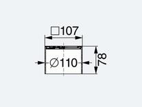 Piesa superioara de montaj Kessel, Ø107, SYSTEM 100, gratar otel inox, pentru corp sifon 